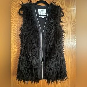Vintage Barneys New York Black Faux Fur Vest
